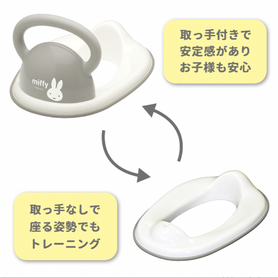 miffy(ミッフィー)の【除菌済み】ミッフィー補助便座★取っ手付き2WAY【美品】 キッズ/ベビー/マタニティのおむつ/トイレ用品(補助便座)の商品写真