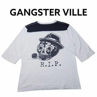 ギャングスタービル(GANGSTERVILLE)のギャングスタービル　メキシカンスカル　両面ビッグプリント　フットボールTシャツ(Tシャツ/カットソー(七分/長袖))