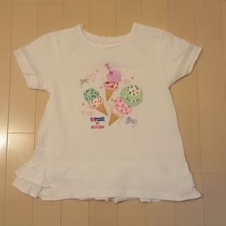 メゾピアノ(mezzo piano)のメゾピアノ サーティワンアイスクリーム コラボ メッシュTシャツ 白 140(Tシャツ/カットソー)