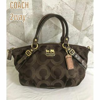 コーチ(COACH)の【美品】 COACH オプアートソフィア マディソンドッテッド ハンドバッグ(ハンドバッグ)