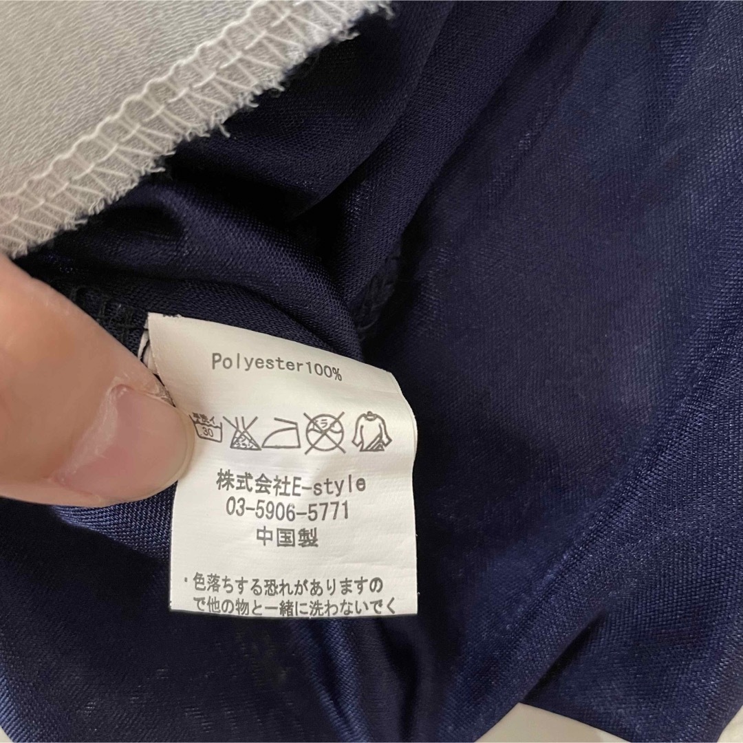 karei(カレイ)のKarei カレイ  半袖　ブラウス　ネイビー　M フレア レディースのトップス(シャツ/ブラウス(半袖/袖なし))の商品写真