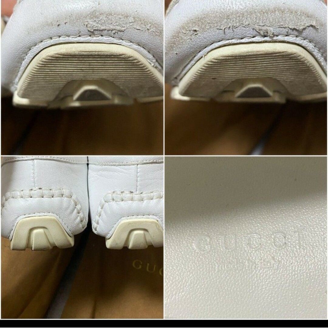 Gucci(グッチ)の値下　GUCCI グッチ　ドライビングシューズ　フラットシューズ　ホワイト レディースの靴/シューズ(スリッポン/モカシン)の商品写真