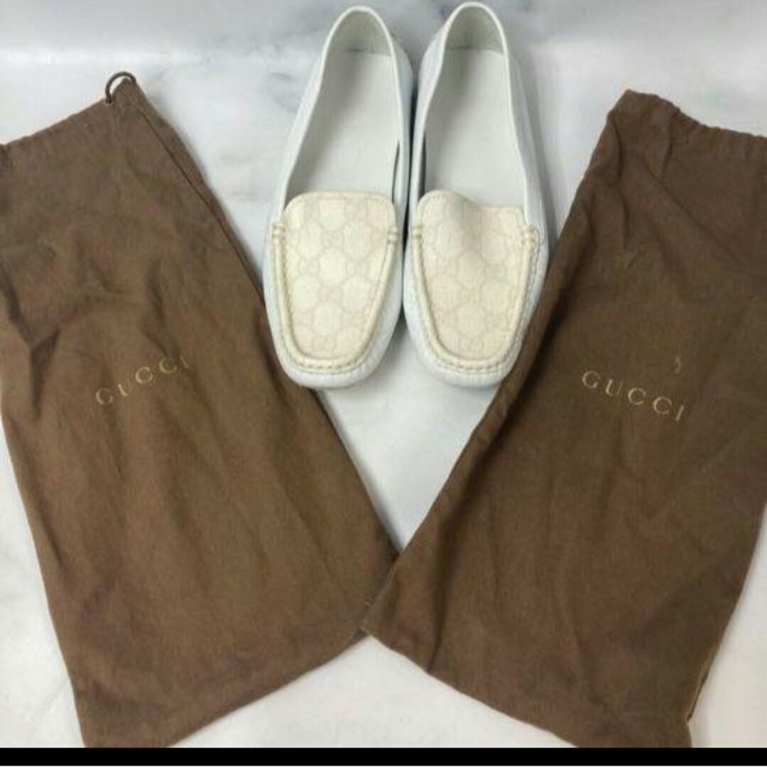 GUCCI グッチ　ドライビングシューズ　フラットシューズ　ホワイト