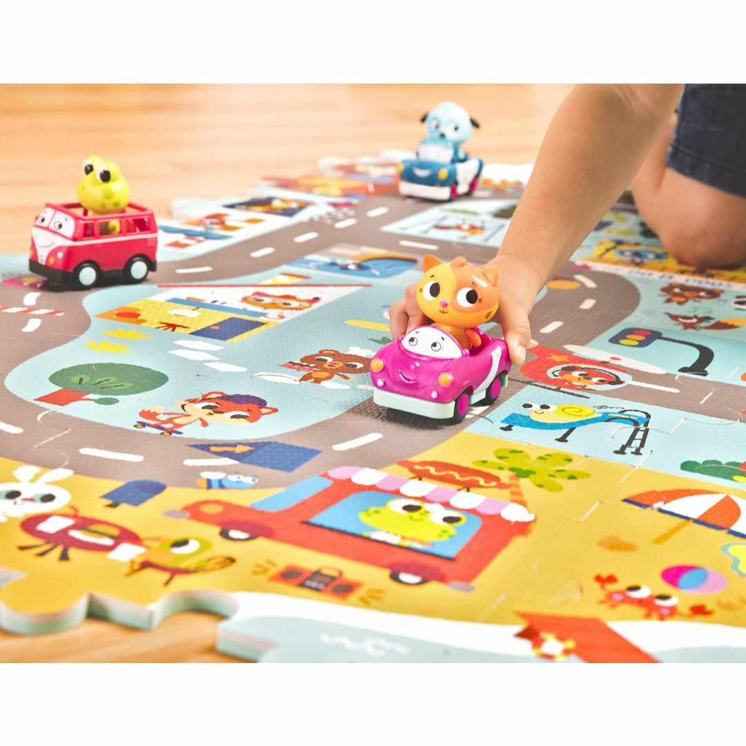 B. toys パズルマット タウンマップ 子供用プレイマット 道路地図つき 1 2