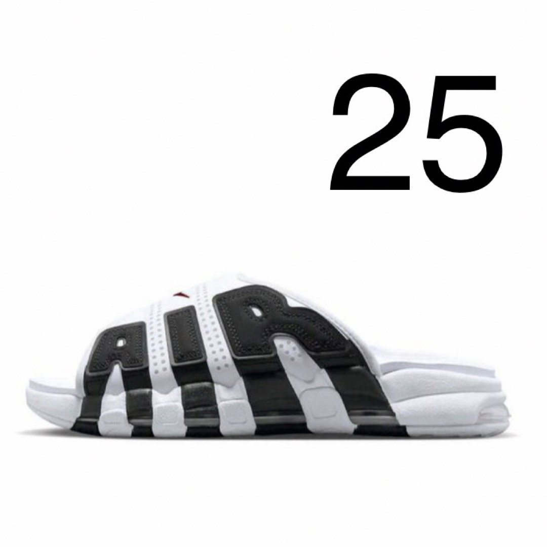 25cm 白 Nike Air More Uptempo Slide モアテン - サンダル