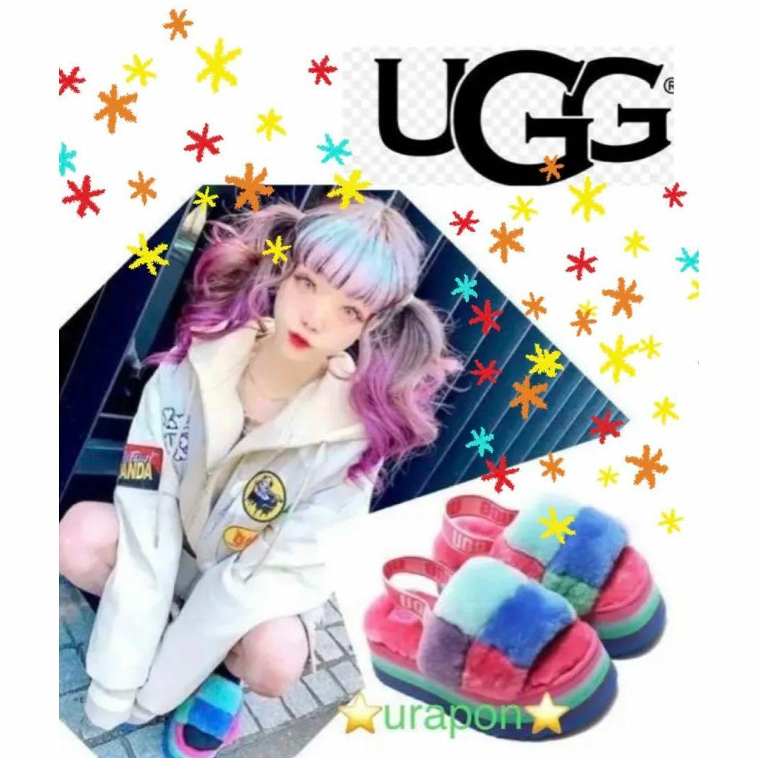 超入手困難✨激レア✨④美品✨23✨UGG✨ディスコ チェッカー スライド✨厚底 | フリマアプリ ラクマ