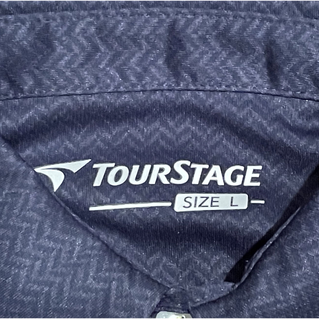 TOURSTAGE(ツアーステージ)の【送料無料・匿名発送】ツアーステージ　ポロシャツ　半袖　ネイビー　サイズL スポーツ/アウトドアのゴルフ(ウエア)の商品写真