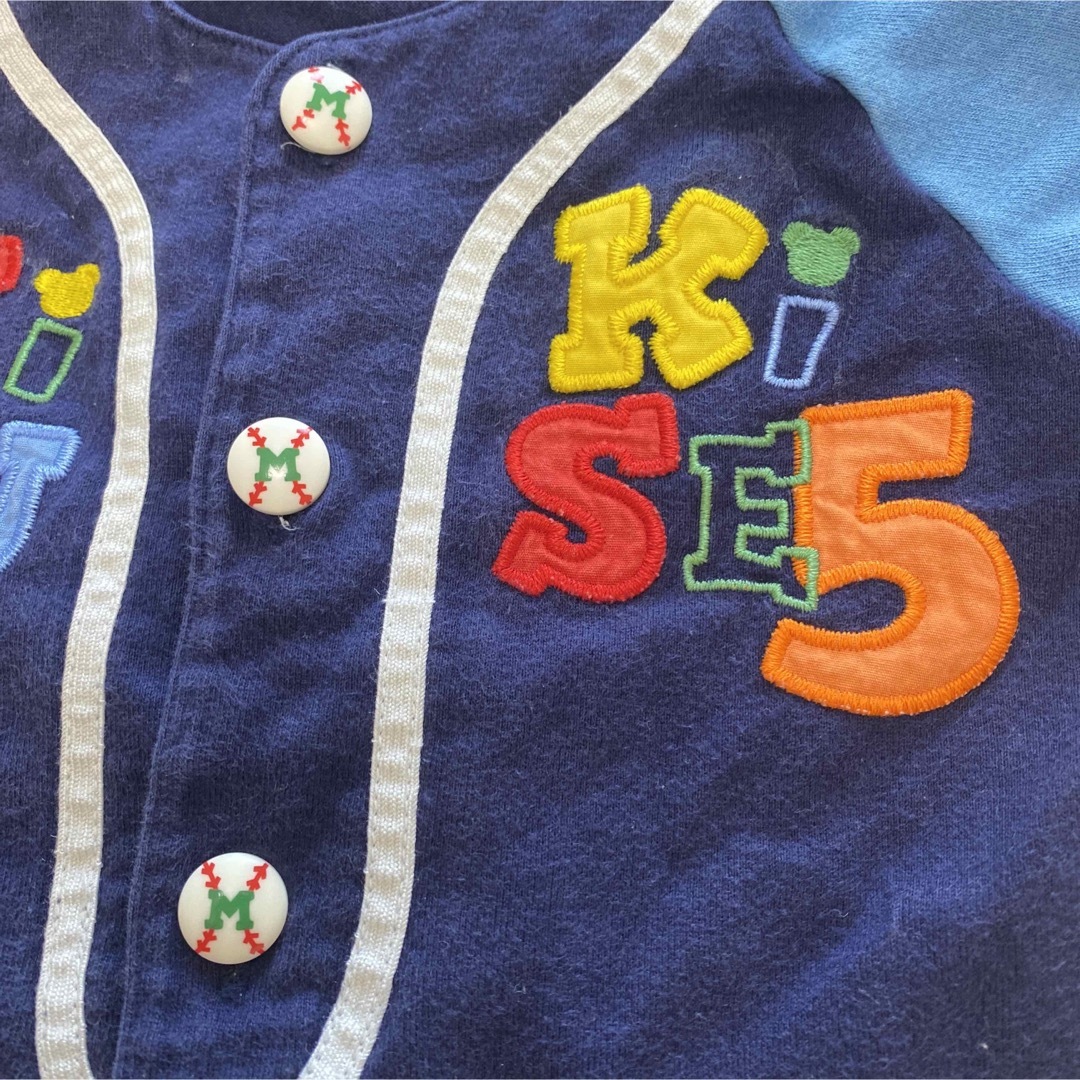 mikihouse(ミキハウス)のミキハウス　野球　ロンパース　ユニホーム キッズ/ベビー/マタニティのベビー服(~85cm)(ロンパース)の商品写真