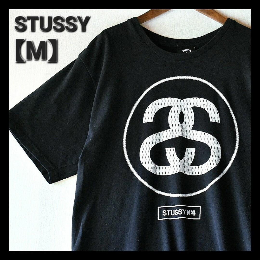 ★STUSSY ステューシーメキシコ製 N4 1980 ビッグロゴ黒Tシャツ