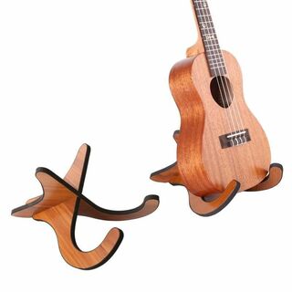 ウクレレ　スタンド　木製　ミニギター　バイオリン　木目　小型　譜面台　弦楽器(その他)