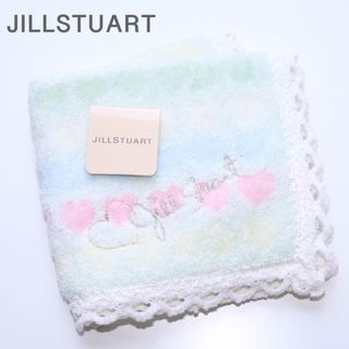 ジルスチュアート(JILLSTUART)の❤新品タグ付き ジルスチュアート タオルハンカチ ミニ【ハート柄】グリーン❤(ハンカチ)