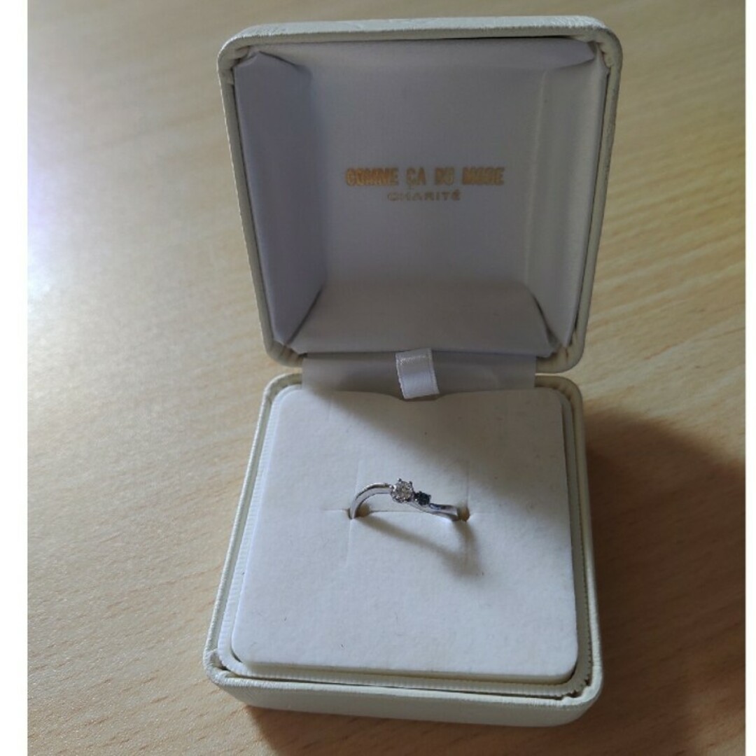 コムサデモートシャリテ　プラチナ　ダイヤ　ブルーダイリング　12号　PT900 レディースのアクセサリー(リング(指輪))の商品写真