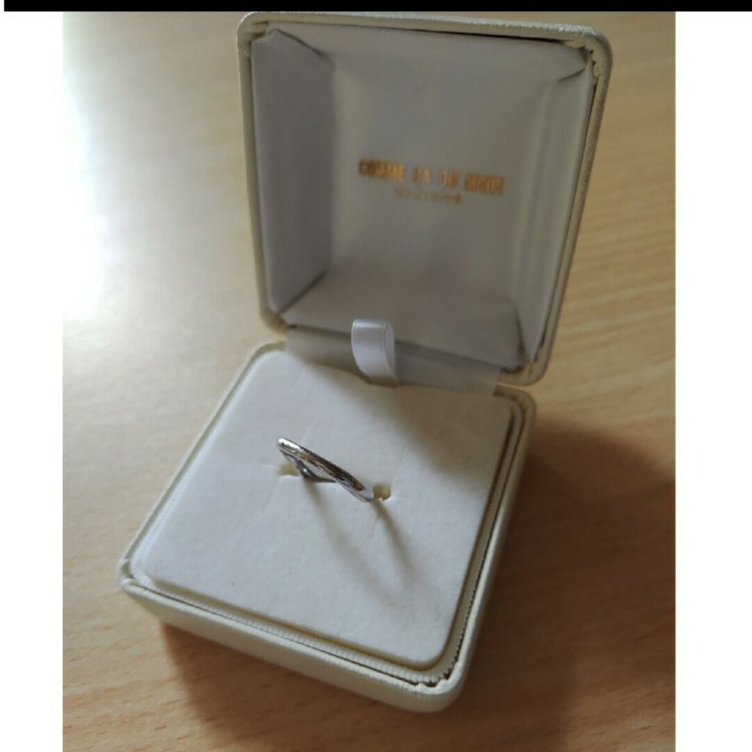 コムサデモートシャリテ　プラチナ　ダイヤ　ブルーダイリング　12号　PT900 レディースのアクセサリー(リング(指輪))の商品写真