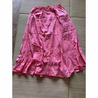 ユナイテッドアローズ(UNITED ARROWS)のサーモンピンクのコットンスカート(ロングスカート)