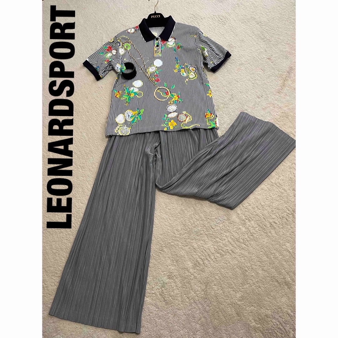 LEONARD - 2枚セット❤️LEONARD SPORTポロシャツとプリーツパンツ
