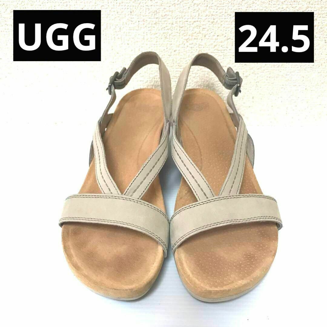 レディース　サンダル　UGG アグ　グレー　24.5 24 夏　靴
