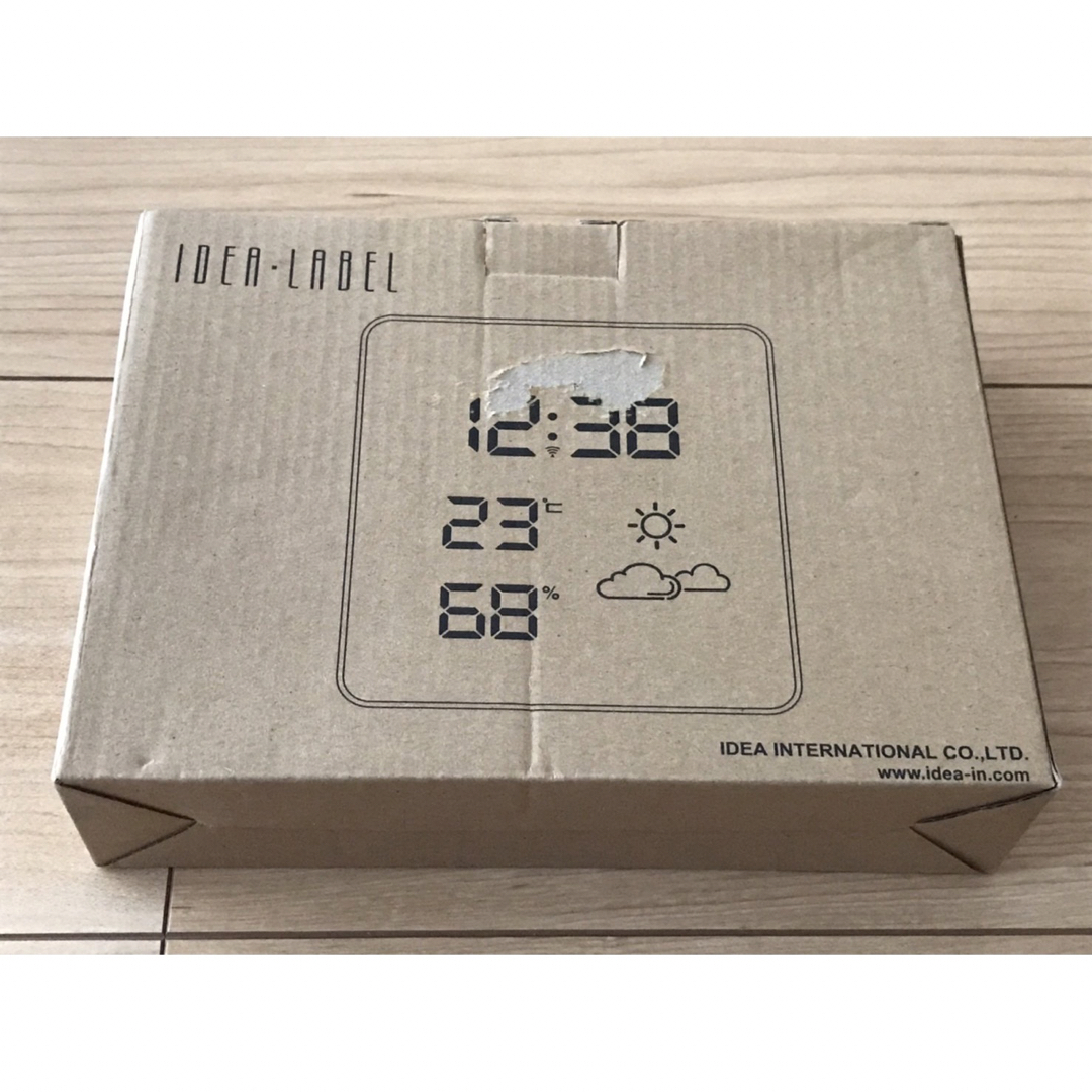 イデア 電波スクエアLED温湿時計 ホワイト131 インテリア/住まい/日用品のインテリア小物(置時計)の商品写真