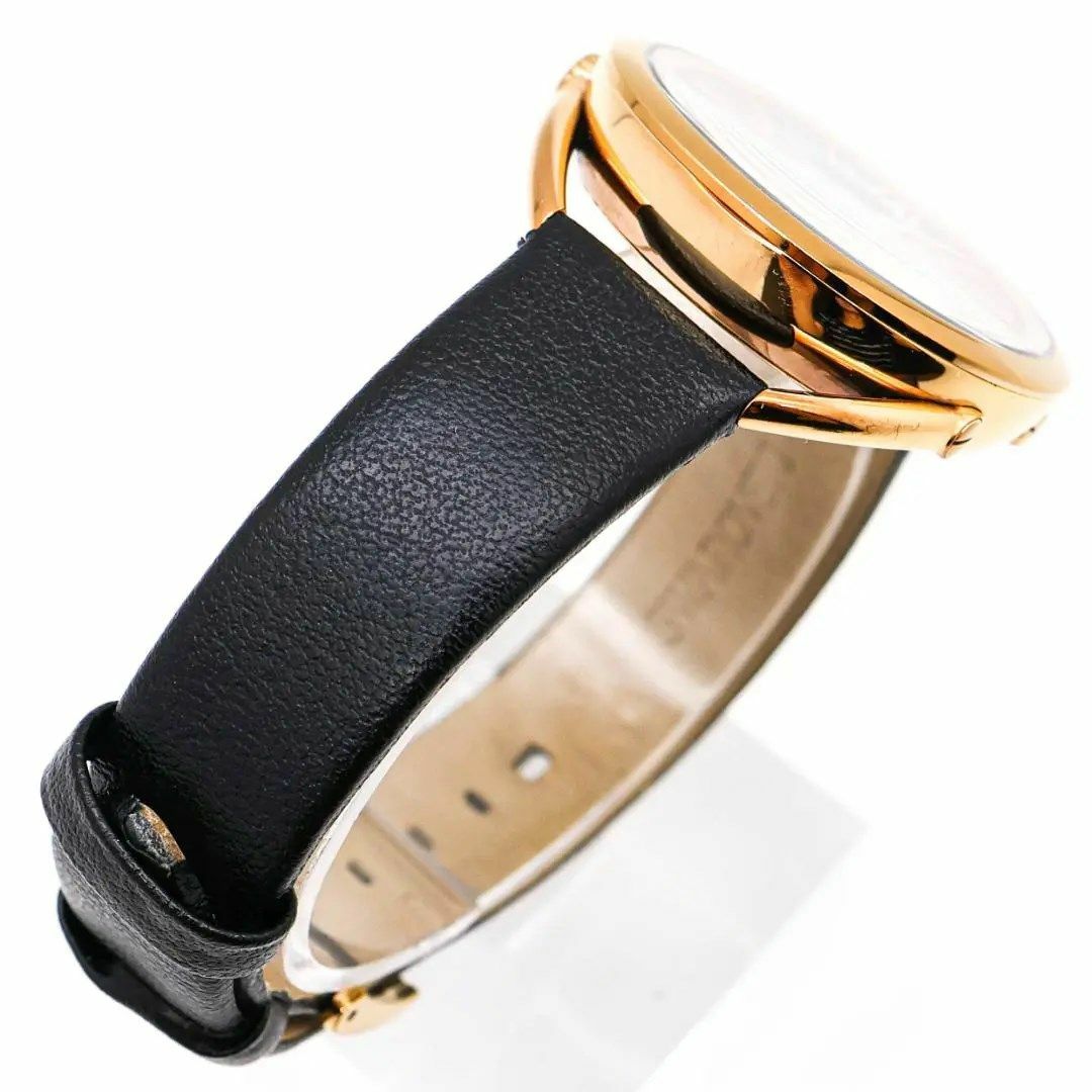 SWAROVSKI(スワロフスキー)の《美品》SWAROVSKI 腕時計 ブラック ラメ ラウンド ドレスウォッチ レディースのファッション小物(腕時計)の商品写真