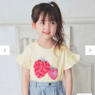 エニィファム(anyFAM)の【新品　タグ付き】エニィファム　シフォンモチーフフルーツTシャツ　110(Tシャツ/カットソー)