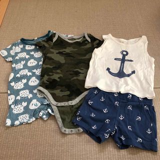 エイチアンドエム(H&M)の男の子ベビー服セット　夏　70cm (ロンパース)