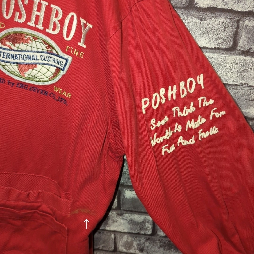 90s80s POSHBOY ワッペンロゴ刺繍 　ブルゾン　ジャケット