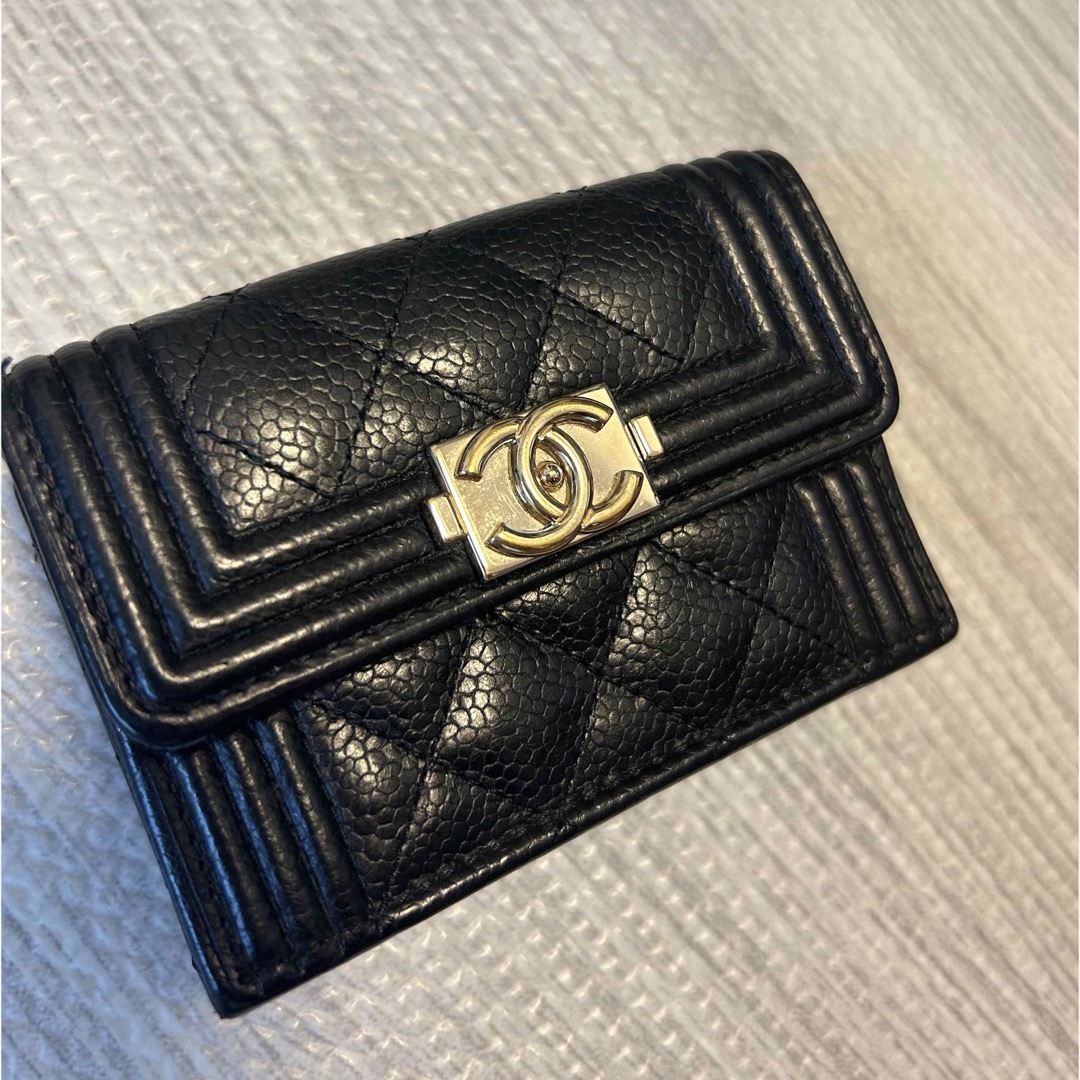 財布CHANEL 三つ折り財布　キャビアスキン