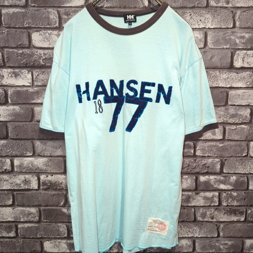 HELLY HANSEN(ヘリーハンセン)の古着/リンガーTシャツHELLY HANSEN　ビッグロゴプリント　半袖シャツ メンズのトップス(Tシャツ/カットソー(半袖/袖なし))の商品写真