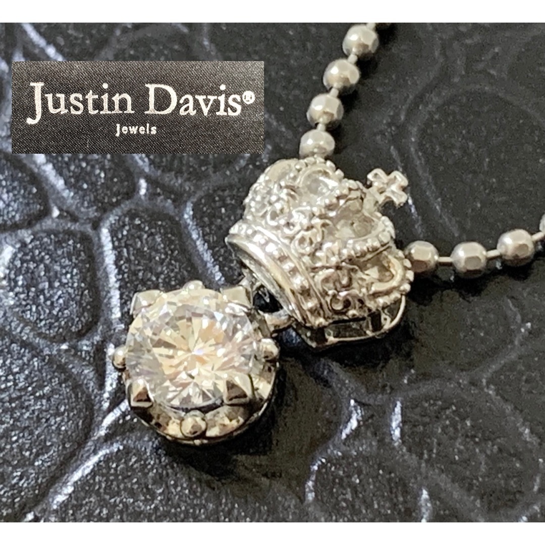 Justin Davis(ジャスティンデイビス)のジャスティンデイビス　ネックレス　✨美品✨　シルバー925　クラウン　ストーン メンズのアクセサリー(ネックレス)の商品写真