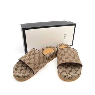 グッチ(Gucci)のGUCCI グッチ GGキャンバス スライドサンダル ベージュ サイズ：9(サンダル)