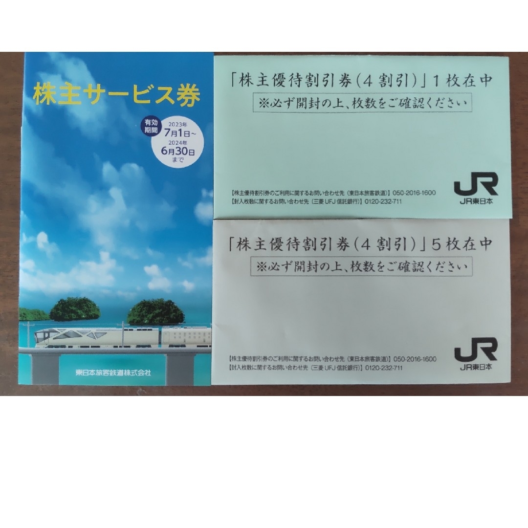 JR東日本株主優待割引券 6枚 - 鉄道乗車券