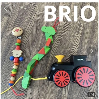 ブリオ(BRIO)のBRIO プルトイ 木製蒸気機関車（黒）　子供のおもちゃ　玩具　電車　お散歩　(知育玩具)