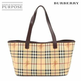 バーバリー(BURBERRY)の新品同様 バーバリー BURBERRY ノバチェック トート ショルダー バッグ PVC レザー ベージュ ブラウン VLP 90197107(トートバッグ)