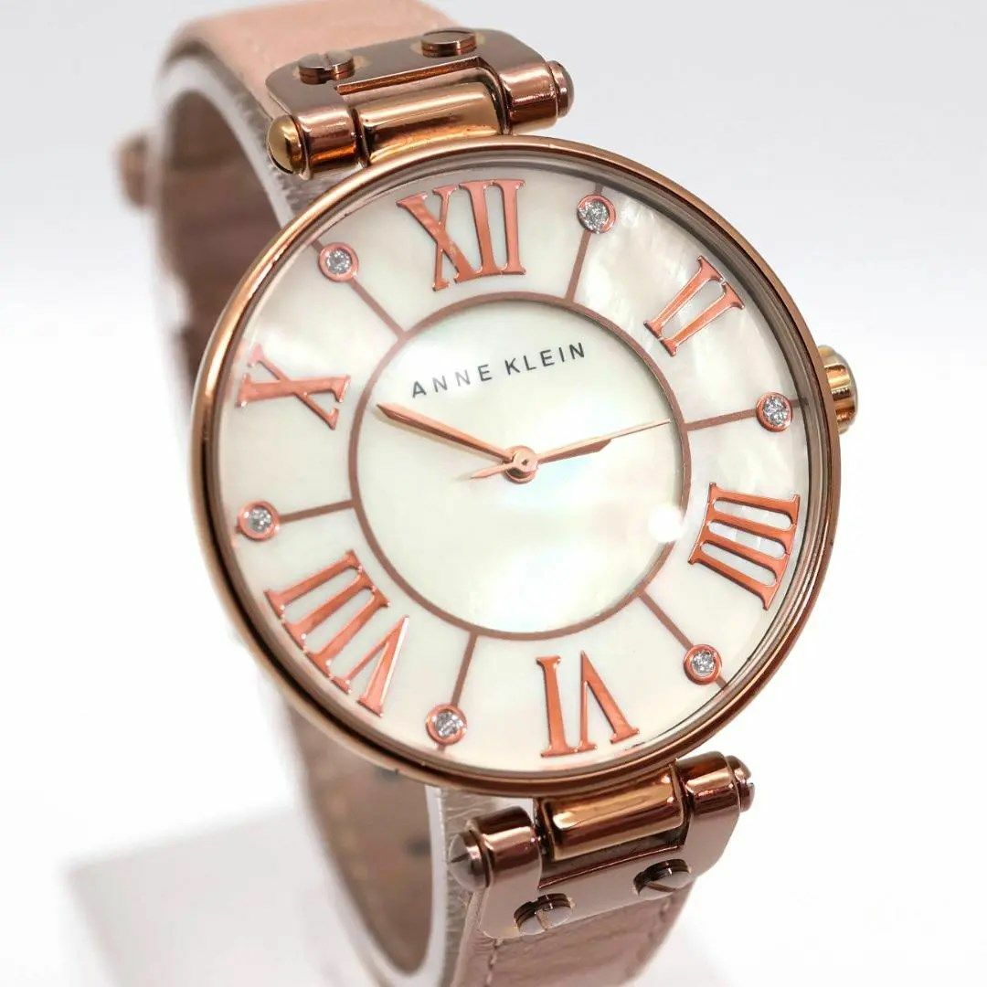 希少》ANNE KLEIN 腕時計 シェル ストーン ラウンド クォーツ - 通販