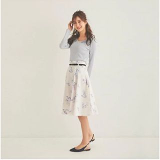 美品 レッセパッセ 花柄スカート 38