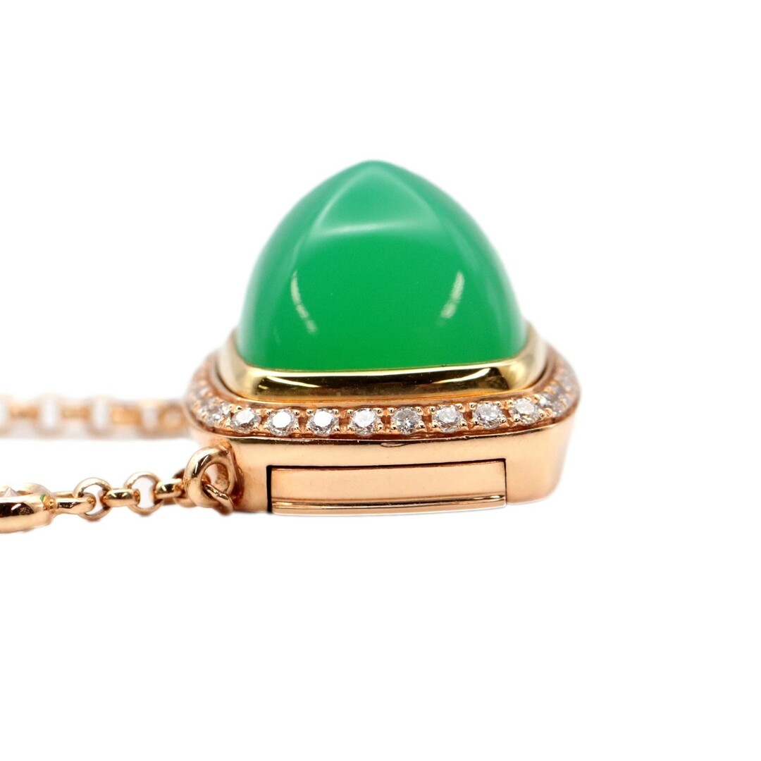 美品 フレッド パンドゥスークル ミディアム ネックレス ダイヤモンド クリソプレーズ K18PG ピンクゴールド 緑 FRED