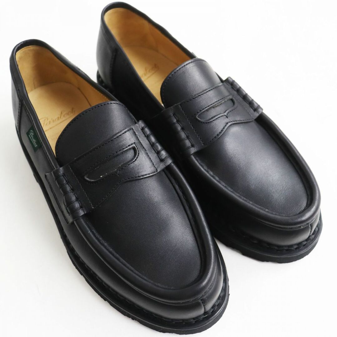 未使用品●Paraboot パラブーツ REIMS/ランス 099412 Noire-Lis Noir/リスレザー コインローファー/ペニーシューズ ブラック 7 仏製 箱付き