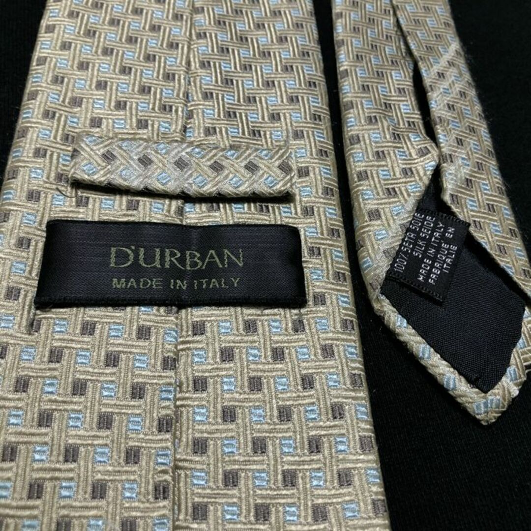 D’URBAN(ダーバン)のダーバン チェック ライトベージュ＆ミントグリーン ネクタイ A104-I04 メンズのファッション小物(ネクタイ)の商品写真