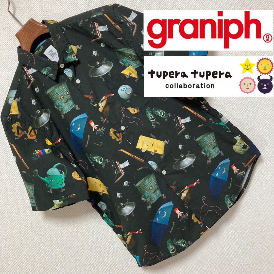 Design Tshirts Store graniph 良品グラニフ tupera tuperaお化け モノノケ 総柄 シャツ Sの通販  by フォロー割☆詳しくはプロフへ☆htksk's shop｜グラニフならラクマ