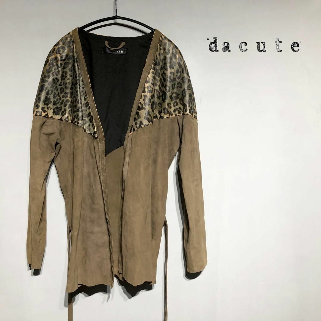 dacute ダクテ レザージャケット レオパード レザー スエード