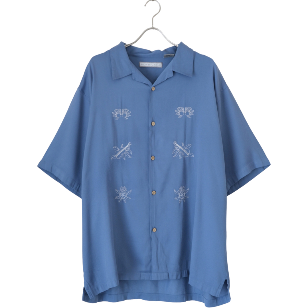 MONTE CARLO Blue Embroidery Shirt