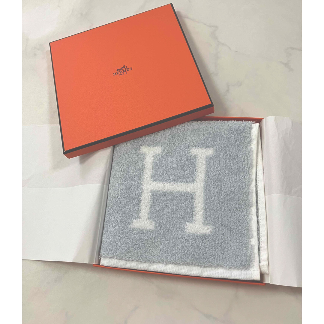 Hermes - エルメス アヴァロン カレ タオル タオルハンカチ ブルーの