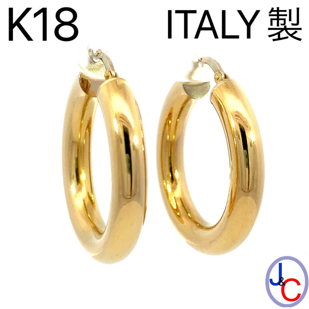 【JC4766】ITALY製 K18 ピアス