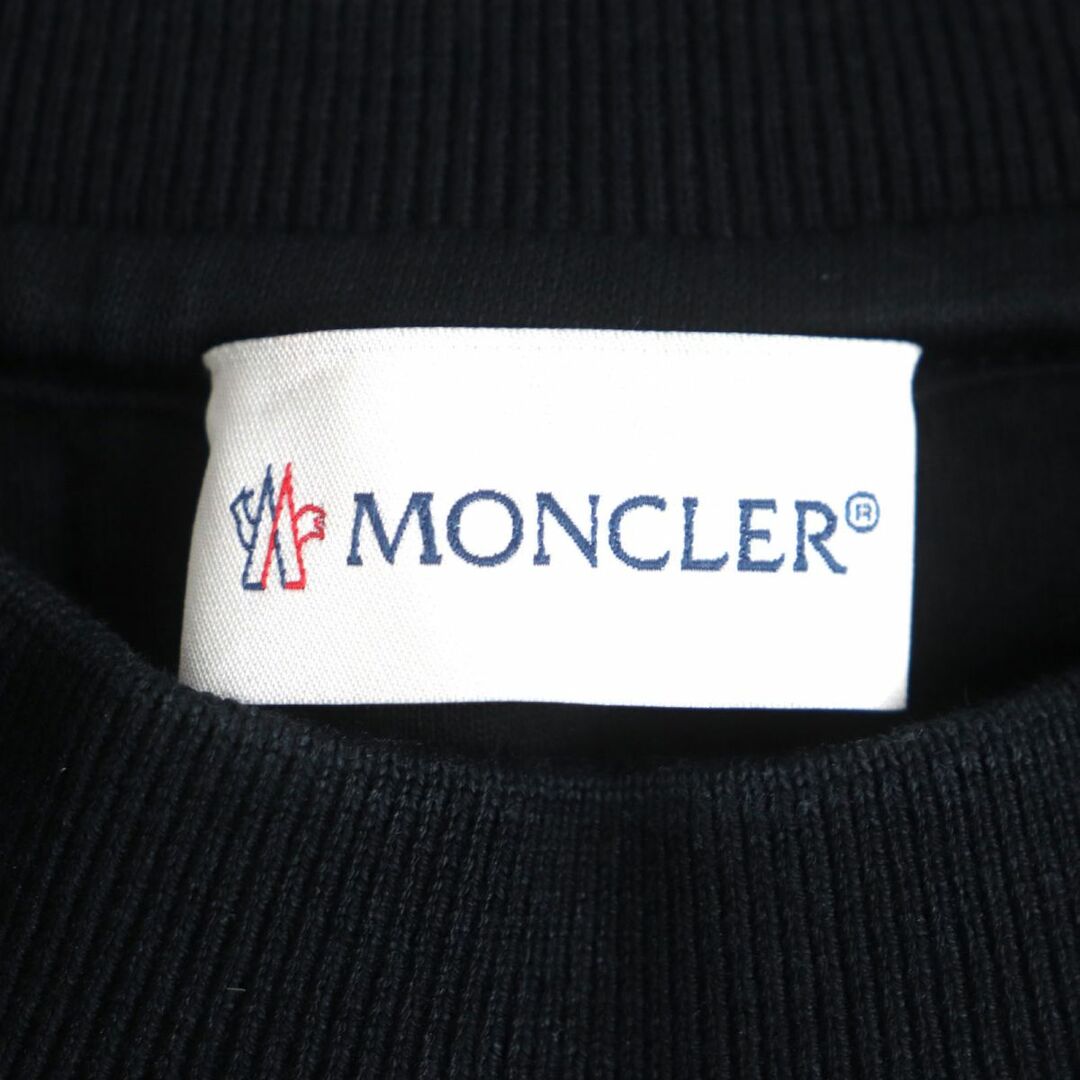 良品▼MONCLER モンクレール CRAIG GREEN ラバーロゴタグ付き クルーネック ボンディング スウェット/トレーナー ブラック S メンズ 正規品