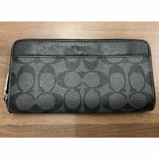 コーチ(COACH)の(3880) COACH コーチ 長財布 チャコール/ブラック メンズ 中古(長財布)