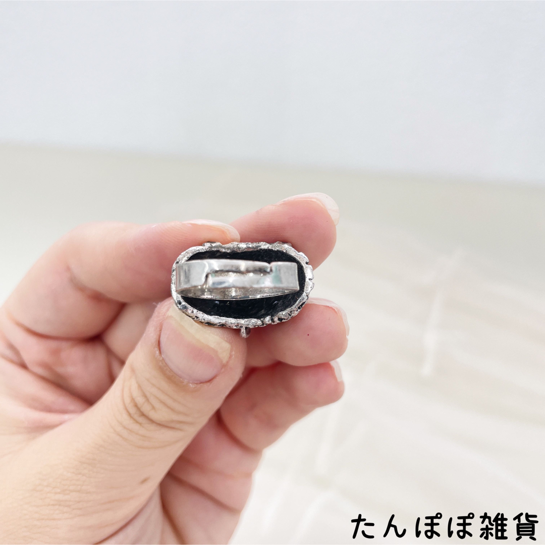 新品　合金レトロ風キラキラストーン付　ふくろう頭　リング指輪調節可濃青色男女兼用 メンズのアクセサリー(リング(指輪))の商品写真