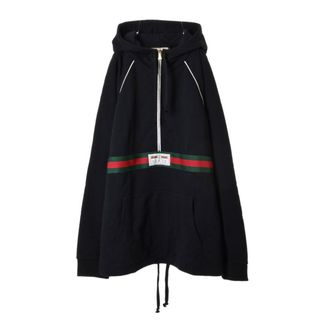 グッチ(Gucci)のGUCCI ウェブライン ハーフジップ スウェット パーカー(パーカー)