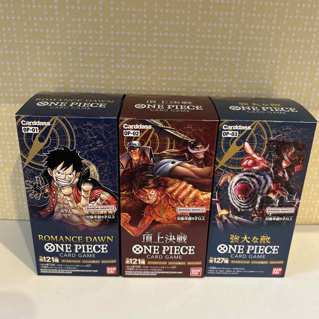 ONE PIECEカードゲーム、ロマンスドーン 、頂上決戦、強大な敵、各1box