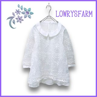 ローリーズファーム(LOWRYS FARM)の【LOWRYSFARM】型押し 花柄 シャツ ブラウス 丸襟(シャツ/ブラウス(半袖/袖なし))