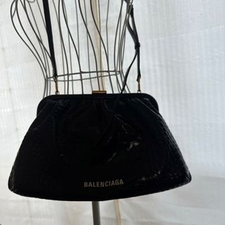 美品Balenciagaバレンシアガ型押しがま口バッグ