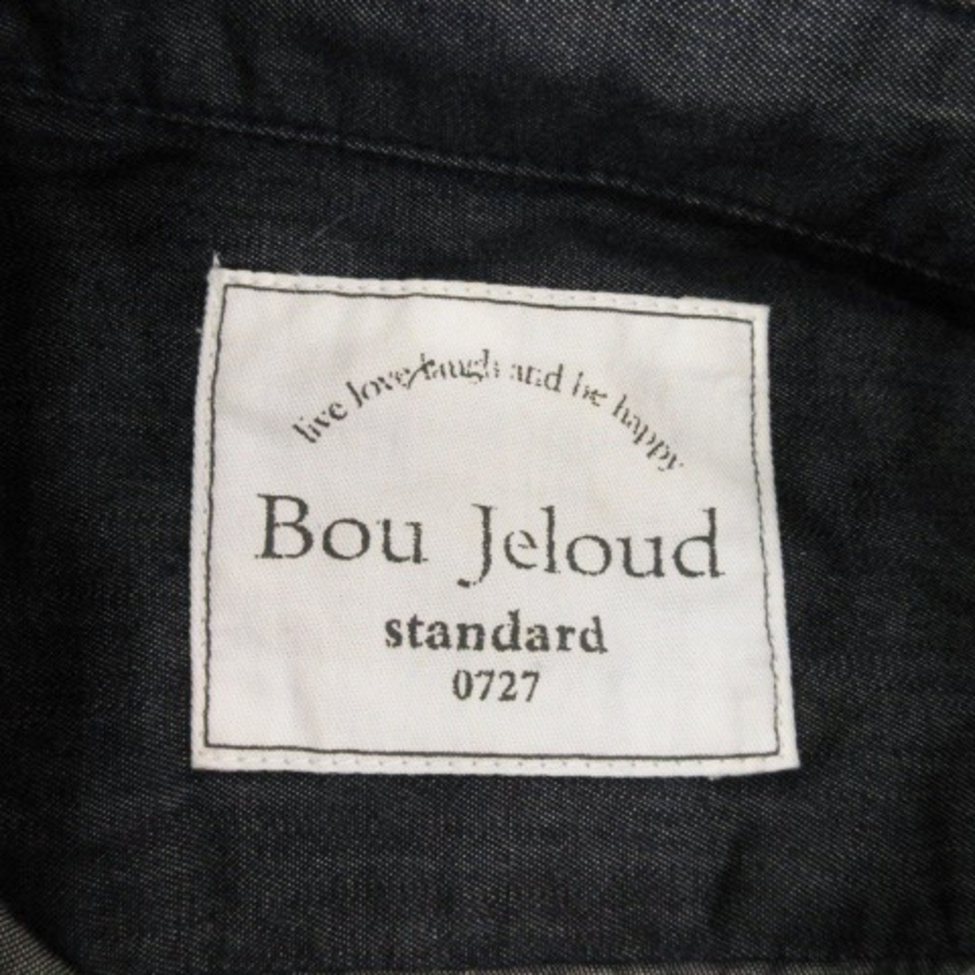 Bou Jeloud(ブージュルード)のブージュルード シャツ シャンブレー 開襟 オープンカラー 長袖 38 紺 レディースのトップス(シャツ/ブラウス(長袖/七分))の商品写真